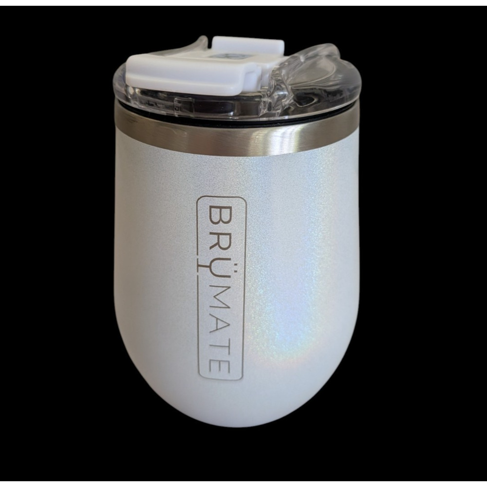 Brumate UnCork'd 14oz Vacuum Insulated Wine Tumbler Glitter White Holographic